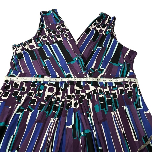 NWT Merona Deep V-Neck Midi Dress Sleeveless Feminine Flowy Women's Size 2X - Picture 10 of 11